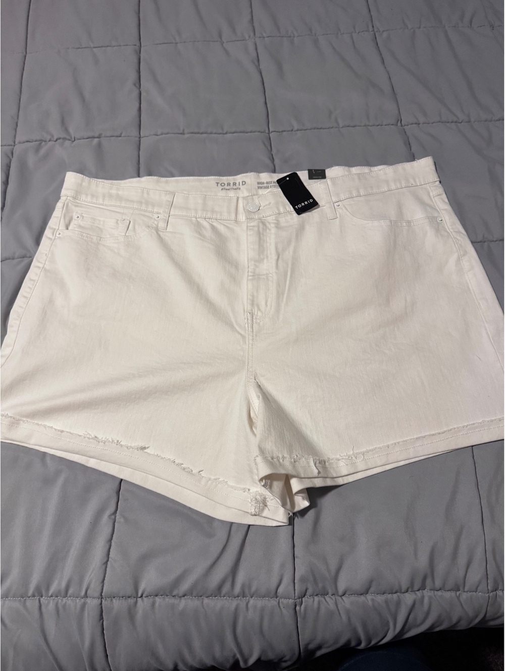 Torrid High Rise Perfect 5” Shorts Size 26 White Vintage Stretch NWT Plus Size